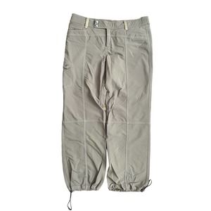 Athleta Montaine Pants Brown Water Resistant Ankle Cinch Fleece Lined Cargo 14